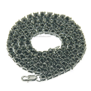 Men's Popular Hip-hop 1-row Necklace, Rhinestone Single-row <b>Ice</b> Buckle King Tennis <b>Chain</b> Necklace Tanjing Fashion - Product Image 4