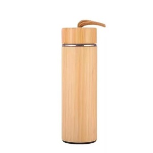 Termo de café de 12/17 oz con pajita, vaso ecológico de acero inoxidable con tapa de bambú - Product Image 5