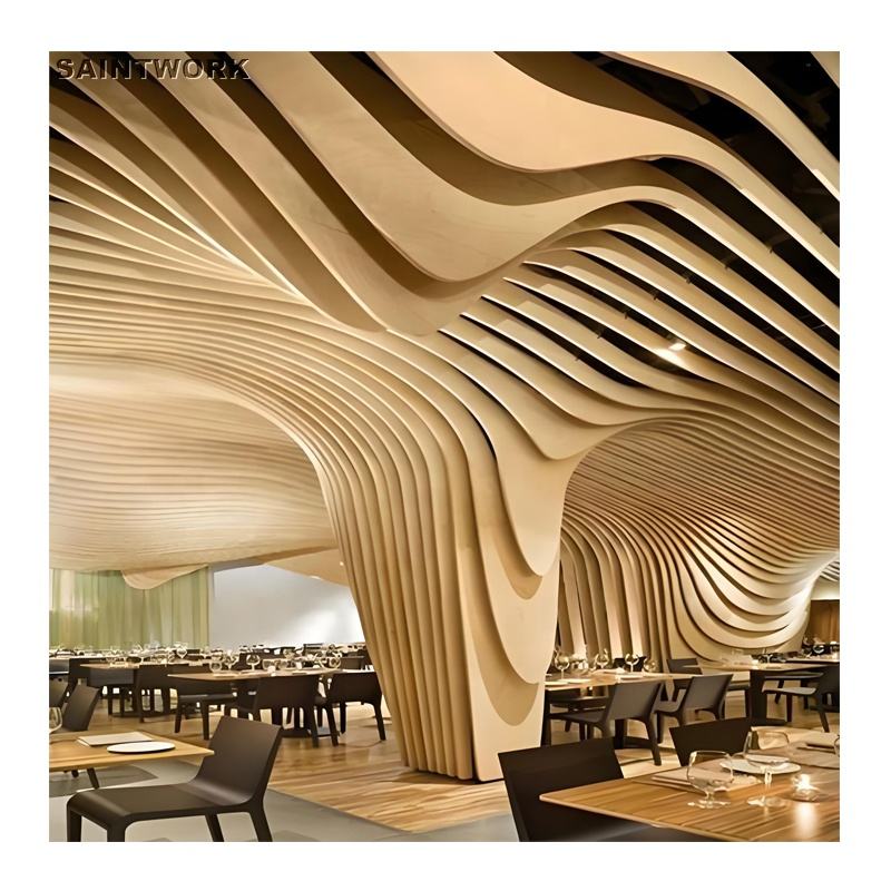 Interior Decor Fireproof Wavy Metal Aluminum Ceiling Panels Lightweight ...
