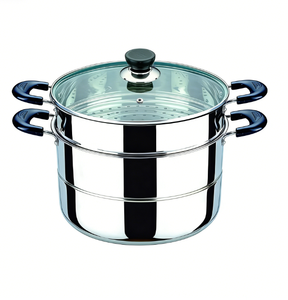 Ensemble <span class=keywords><strong>de</strong></span> casseroles multifonctionnelles en acier inoxydable écologiques compatibles induction et <span class=keywords><strong>gaz</strong></span> avec couvercle en verre - Product Image 1