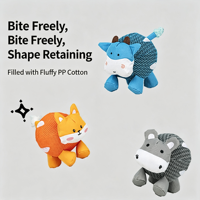 Jouet pour chien innovant en peluche animale en maille 3D respirante, mignon vache renard, doux, interactif, couineur, à mâcher, 4 styles, vente en gros, OEM, personnalisé