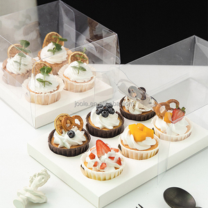 Papelão Cupcake Muffin Box Transparente/8 Pode Ser Personalizado Pode Levar A Bandeja De Festa 4/6 PET Coberto Branco Artesanal OEM - Product Image 2