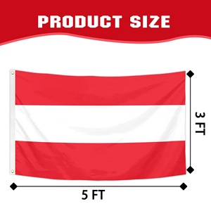 Drapeau Autrichien Personnalisé 90x150cm en Polyester pour Sports de Plein Air – Bannière Nationale Autrichienne Osterreich – Vente en Gros - Product Image 2