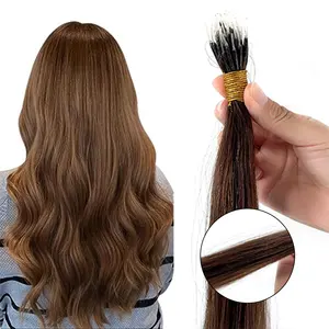 Natural Color plastic tip hair extension Human Hair Tape 100% Virgin Remy Pre Loop Crochet brazilian human hair Extension