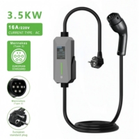 Cargador Portátil para Vehículos Eléctricos de 3.5kW 16A, Nema 1450 Tipo 2, Adaptador de Cargador para BYD de 7kW, Cargador para Auto BYD Atto 3, Tipo 2
