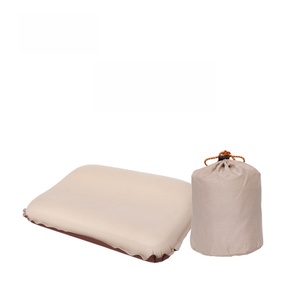 Portable <b>Inflatable</b> Sponge Material Camping Travel Pillow with Storage Bag Beige All Seasons Use - Product Image 1