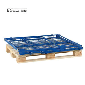Vente chaude Revêtement En Poudre Pliable Empilable En Métal De Stockage Grillage Europe Personnalisé Cage Palette - Product Image 4