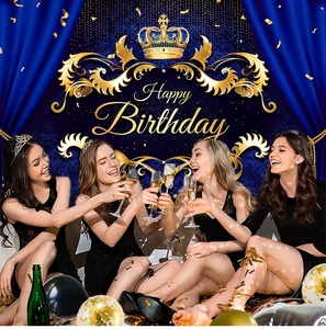<span class=keywords><strong>Buon</strong></span> <span class=keywords><strong>compleanno</strong></span> sfondo Royal Crown Prince Gold Glitter Photo Background tenda dorata personalizza nome forniture per la decorazione della festa - Product Image 6