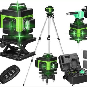 16-линейный 4D 360-градусный промышленный самовыравнивающийся лазерный нивелир с зелеными линиями, регулируемой яркостью, на литиевой батарее, для разметки картин - Product Image 1