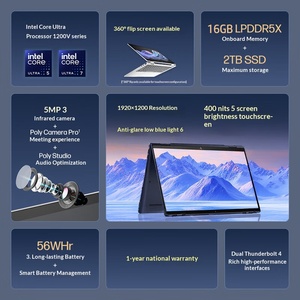 HP EliteBook X Flip G1i Ultra7-256V, Pantalla Táctil Giratoria de 360 Grados, Color Azul Niebla, 16 GB de Memoria, 1 TB de Estado Sólido, Huella Dactilar + Retroiluminación - Product Image 2