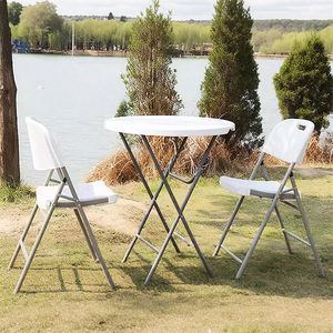 <span class=keywords><strong>Mesa</strong></span> Redonda de Bar Moderna Portátil de HDPE Blanca Plegable para Banquetes, Bodas y Eventos al Aire Libre | Venta al por Mayor Directa de Fábrica - Product Image 1