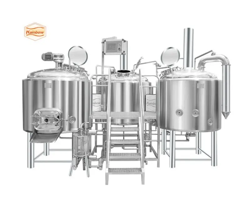 Gökkuşağı anahtar teslimi bira bira fabrikası tesisi 10 bbl 1000l bira kaynatma kazanı sistemi satış
