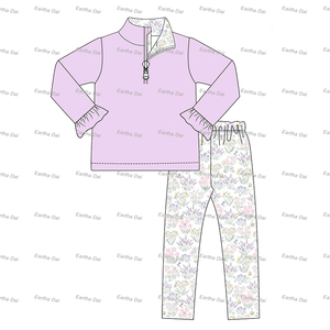 <span class=keywords><strong>Abbigliamento</strong></span> per bambini abiti con volant per ragazze stampa floreale due pezzi personalizzati per bambini inverno <span class=keywords><strong>abbigliamento</strong></span> Legging set - Product Image 5