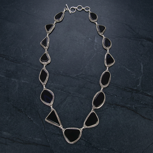 Élégant collier en argent multistone onyx noir Magnifiques colliers pendentifs à la mode - Product Image 3