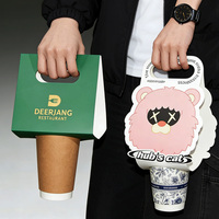 Supports de tasses en carton kraft blanc personnalisés pour 2 tasses, à emporter, pour café, thé au lait, etc.