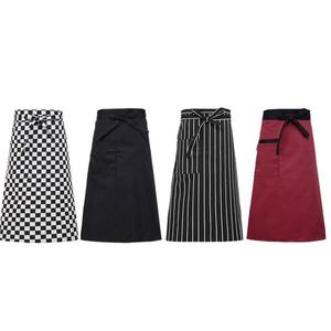 Tablier de bistro vertical en polyester-coton de qualité supérieure, tablier demi-taille de qualité commerciale avec poche avant pour serveurs professionnels - Product Image 1