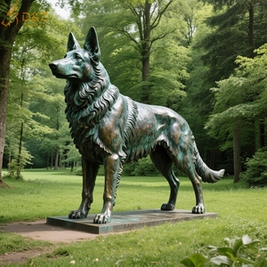 Esculturas grandes de perro pastor alemán al aire libre-Estatuas de perro reacondicionadas adecuadas para césped, almohadas o entradas - Product Image 5