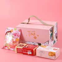 Boîtes d'emballage rigides de luxe Baoren ECO bleu clair rose PR pour gâteaux et fleurs, grande capacité, haut de gamme, avec revêtement UV magnétique et poignée