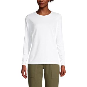 Camiseta de Manga Larga con Cuello Redondo para Mujer FOXA, 100% Algodón Supima, Corte Holgado, Tejido Jersey Transpirable - Product Image 1