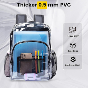 Custom <strong>Clear</strong> <strong>Backpack</strong> Heavy Duty PVC Transparent <strong>Backpack</strong> with Reinforced Strap for College - Product Image 6