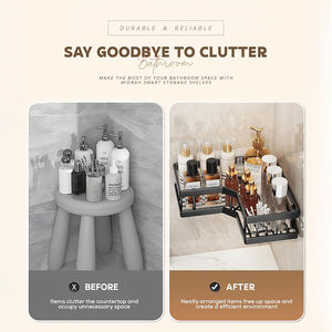 Credy de esquina de ducha, estantes montados en la pared, organizador de baño, estante de esquina, estantes de baño de alambre, almacenamiento - Product Image 5