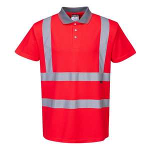PORTWEST - S477RERM Polo rojo de manga corta Hi-vis-EAN 5036108201112 ROPA DE TRABAJO DE 2017 - Product Image 1