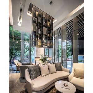 ANN7805 Modern Stainless Steel Metal Partition <b>Decorative</b> Glass <b>Screen</b> Divider Custom Fabrication Multi-Functional Coating - Product Image 3
