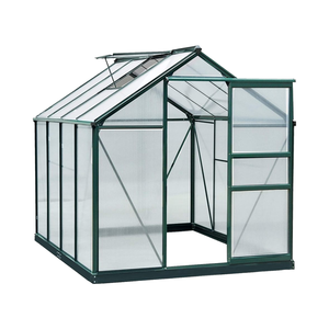 Large <strong>6</strong> <strong>X</strong> 8ft Walk-In Garden <strong>Greenhouse</strong> Aluminium Frame Dark Green Decoration for Plants Cover Nature Wood Window for Plants - Product Image 1