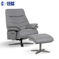 MANWAH CHEERS Nouvel ensemble de canapés de salon électriques Fauteuil inclinable pivotant en cuir véritable Canapé avec pouf et chargeur USB