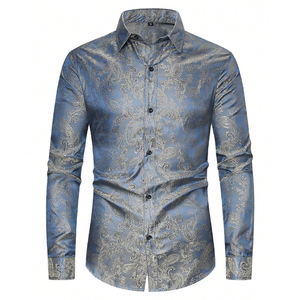 <span class=keywords><strong>Chemise</strong></span> <span class=keywords><strong>Homme</strong></span> Personnalisable à Imprimé Floral, Style Smart Casual, Respirante, Infroissable, Haute Qualité, Bouton Unique, Manches Longues, <span class=keywords><strong>Luxe</strong></span>, Affaires - Product Image 1