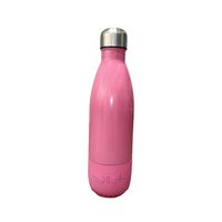 Botol minum Bluetooth nirkabel, pengeras suara dinding ganda terisolasi vakum Stainless Steel