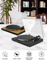 Gramophone Bluetooth LEETAC, tourne-disque, lecteur de disques vinyles LP, tourne-disque en bois