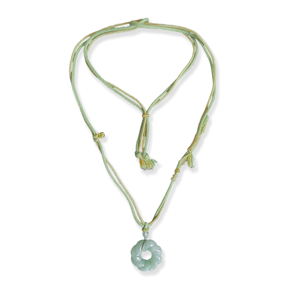 Ciondolo in Giadeite Naturale Birmana Grado A, Ciondolo a Fibbia della Pace Intrecciata in Giadeite, Regalo Unisex per Uso Quotidiano (con certificato NGTC) - Product Image 1