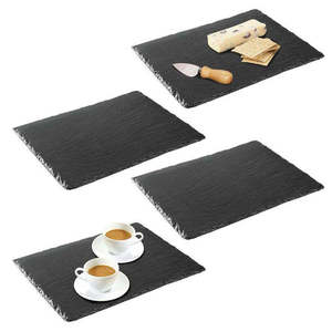 Platos de <span class=keywords><strong>Sushi</strong></span> de Pizarra Natural Negra de 20x15cm al por Mayor, Proveedor de Tablas para Servir la Cena - Product Image 1