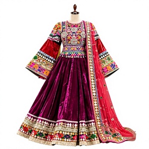 Best Selling Women Afghani <b>Dress</b> Winter Velvet Embroidered Long Frock Traditional Afghan Kuchi Ethnic Wedding Party <b>Maxi</b> Gown - Product Image 4
