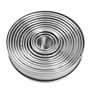 Set di Stampi Rotondi in Acciaio Inossidabile per Torte, Ciambelle, Pasticceria, Mousse, <span class=keywords><strong>Biscotti</strong></span> e Utensili per Pressare Ravioli, Tagliabiscotti per Cucina - Product Image 1