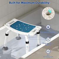 Chaise de bain réglable antidérapante pour personnes âgées, femmes et hommes, surface texturée, pliable, équipement de sécurité pour la salle de bain à domicile, chromée