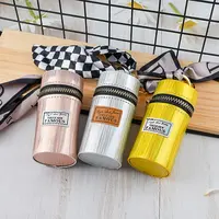 Luxury Cylinder Lipstick Bag Cylinder Makeup Wallet Women Coin Zipper Purse  Fashion Design Leather Mini Key Chain Bag Gift Girl - China Luxury Cylinder  Lipstick Bag and Cylinder Makeup Wallet price