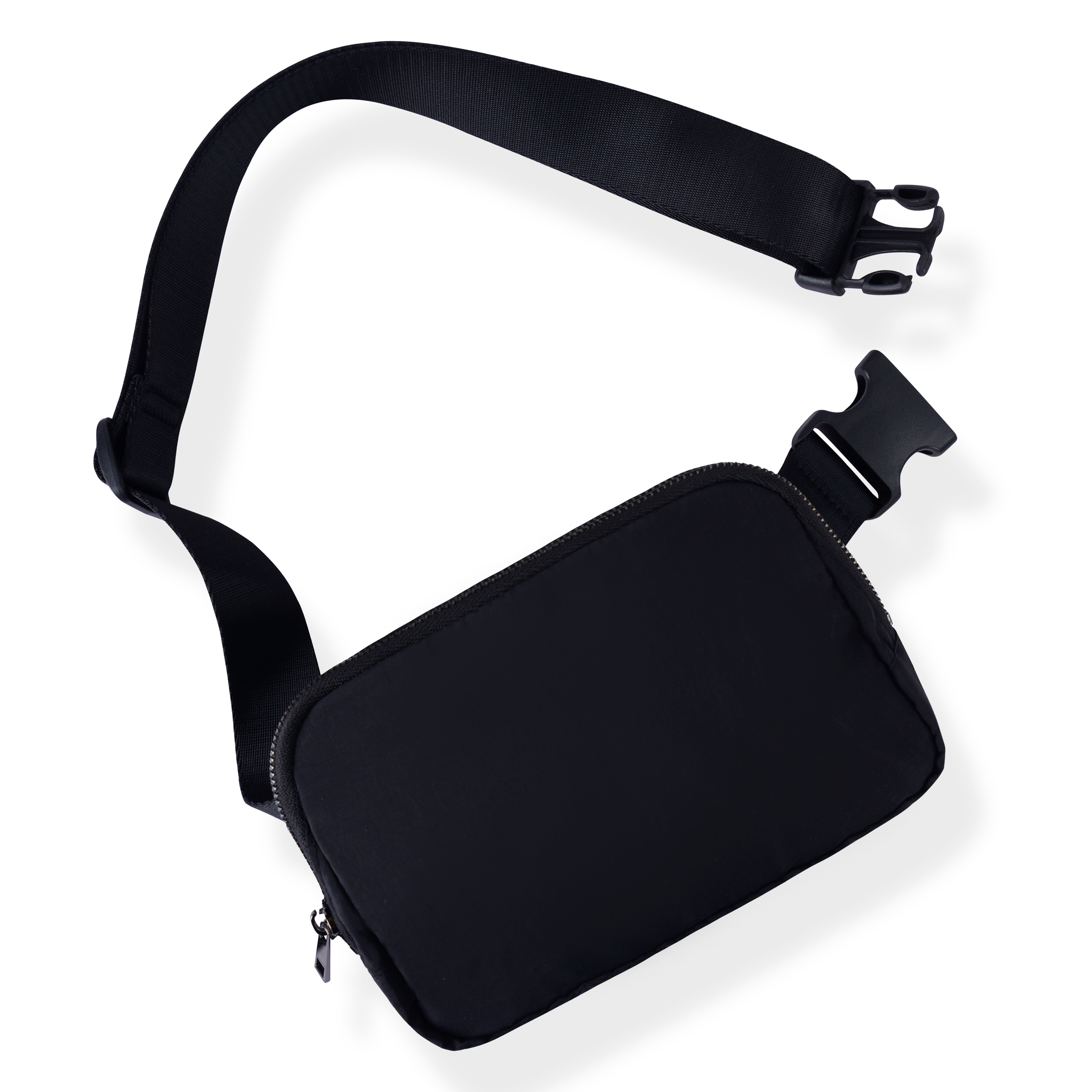 Black Nylon Waterproof Crossbody Fanny Pack