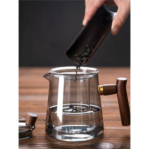 Théière en verre Qyh 550 ml, résistante à la chaleur, avec filtre, pour la maison et le bureau - Product Image 2