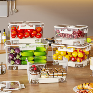 Portable Food <b>Storage</b> <b>Box</b> <b>With</b> Handle Large Capacity Transparent Thickened Plastic Airtight Seal <b>Lid</b> Camping Outdoor Use - Product Image 5