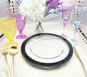 Assiettes de présentation à bord doré/argenté pour décoration de table de mariage – Prix abordable - Product Image 6