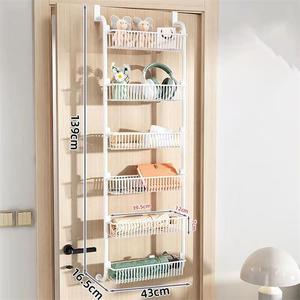 Over the Door Multi-layer Hanging Basket Shelf <b>Wire</b> Organizer <b>Storage</b> <b>Rack</b> <b>Wire</b> Display <b>Rack</b> With Five Baskets - Product Image 4