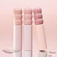 Tube Lip Gloss Cetak Bunga Lucu dengan Logo Custom, Gaya K-Beauty, Botol Lip Tint Plastik dengan Tutup Triple Bubble