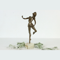 Large Brass Bronze Dancing Girl Statue Bronze Female Sculpture Family Decorations