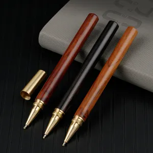 2024 New Launched Cheap Bulk Wooden Rollerball Pen Custom Logo Rosewood Signature Pen Luxury Brass and Solid Wood Pens