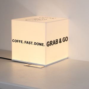 <b>Cube</b> Led Lightbox Signage Coffee Shop Advertising Boards Acrylic Custom Logo <b>Light</b> Box Sign - Product Image 2