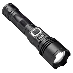 Lampe torche tactique LED rechargeable 1500 mAh avec mode SOS et fonction zoom pour utilisation en extérieur en cas d'urgence - Product Image 1