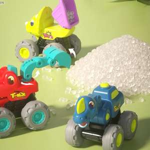 Enfants en plastique <span class=keywords><strong>dessin</strong></span> <span class=keywords><strong>animé</strong></span> <span class=keywords><strong>Dino</strong></span> ingénierie véhicule Friction camion dinosaure retirer voiture ensemble - Product Image 4