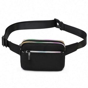 Sac banane en nylon bandoulière pour femme, mini sac de poitrine sport, pochette téléphone, sac de taille personnalisé avec fermeture éclair, vente en gros - Product Image 5